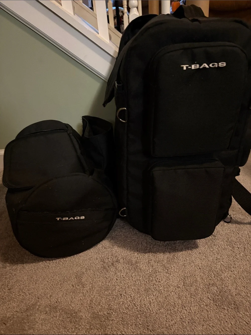 T-Bags Black Motorcycle Travel Bag with Detachable Pouch